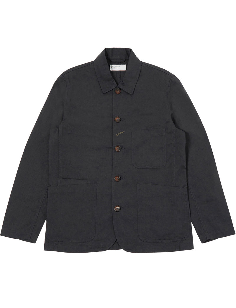 UNIVERSAL WORKS BAKERS JACKET TWILL BLACK