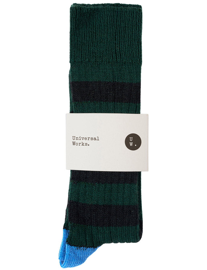 Universal Works Games Sock Wool Green Black