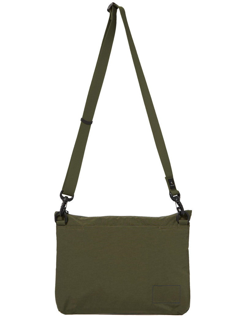 Universal Works X Master-Piece Canvas Sacoche Olive Back View