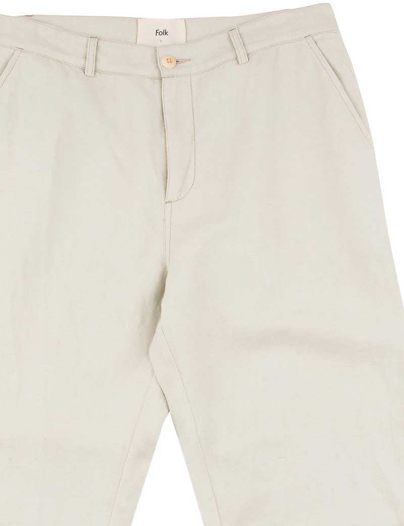 FOLK BARREL LEG PANT STONE HEMP CANVAS