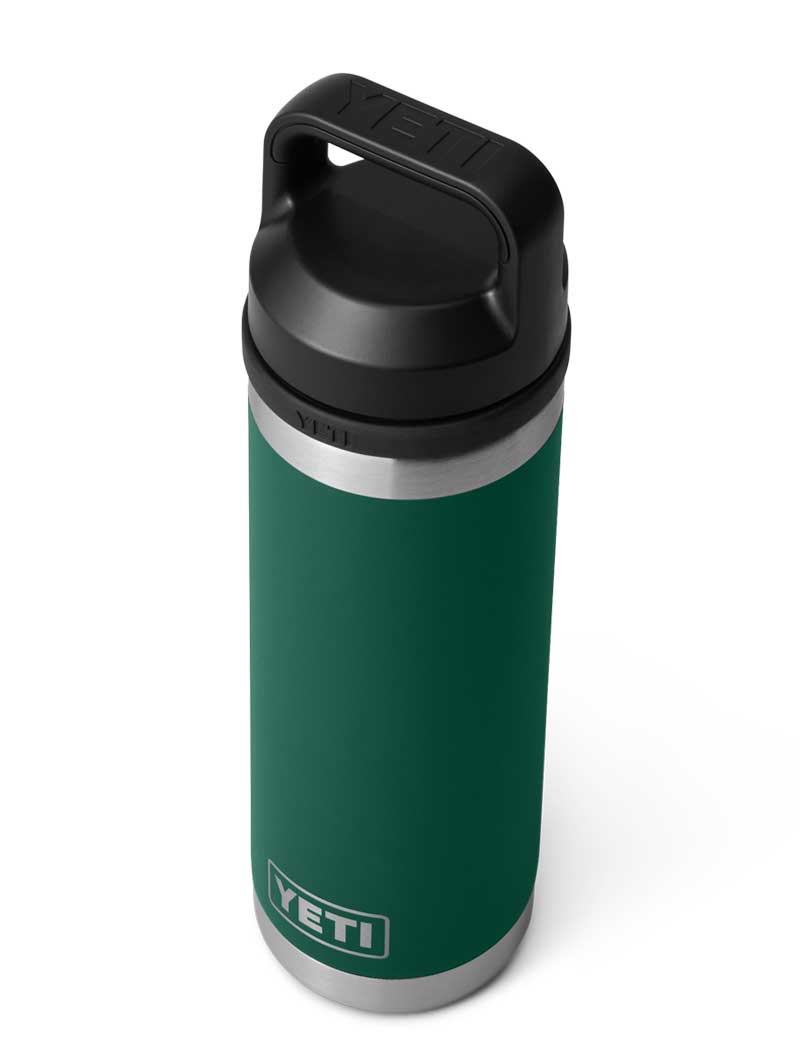 Yeti Rambler 18 OZ Bottle Chug Black Forest Green