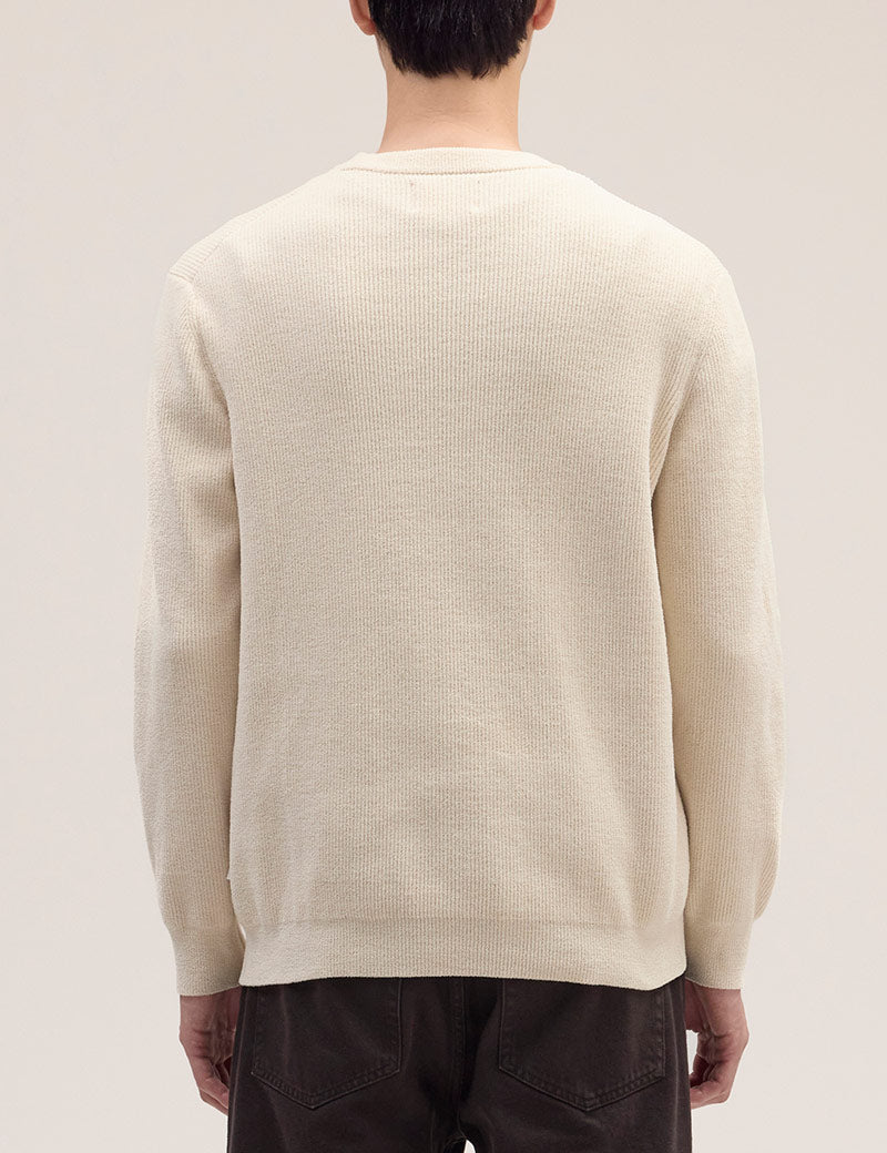 NN07 Danny Crewneck Lightweight Sweater Ivory On Model Back View