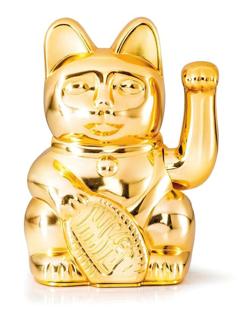 Donkey Lucky Cat Glossy Gold Maneki Neko