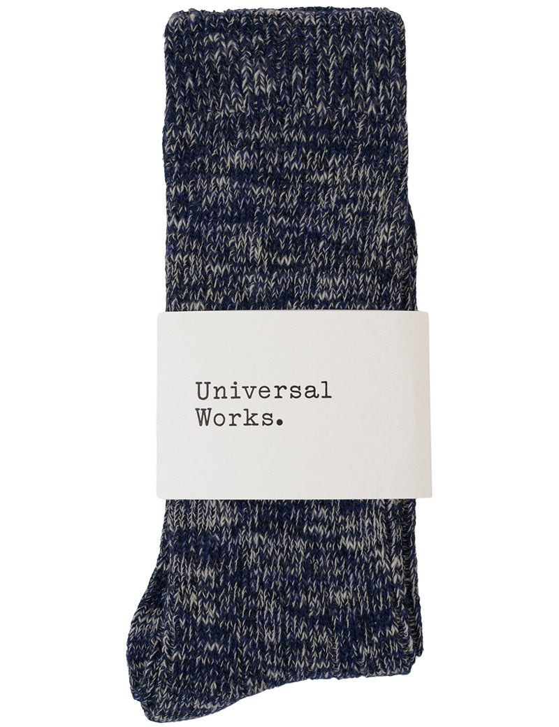 Universal Works Slub Sock Slub Knit Dark Navy