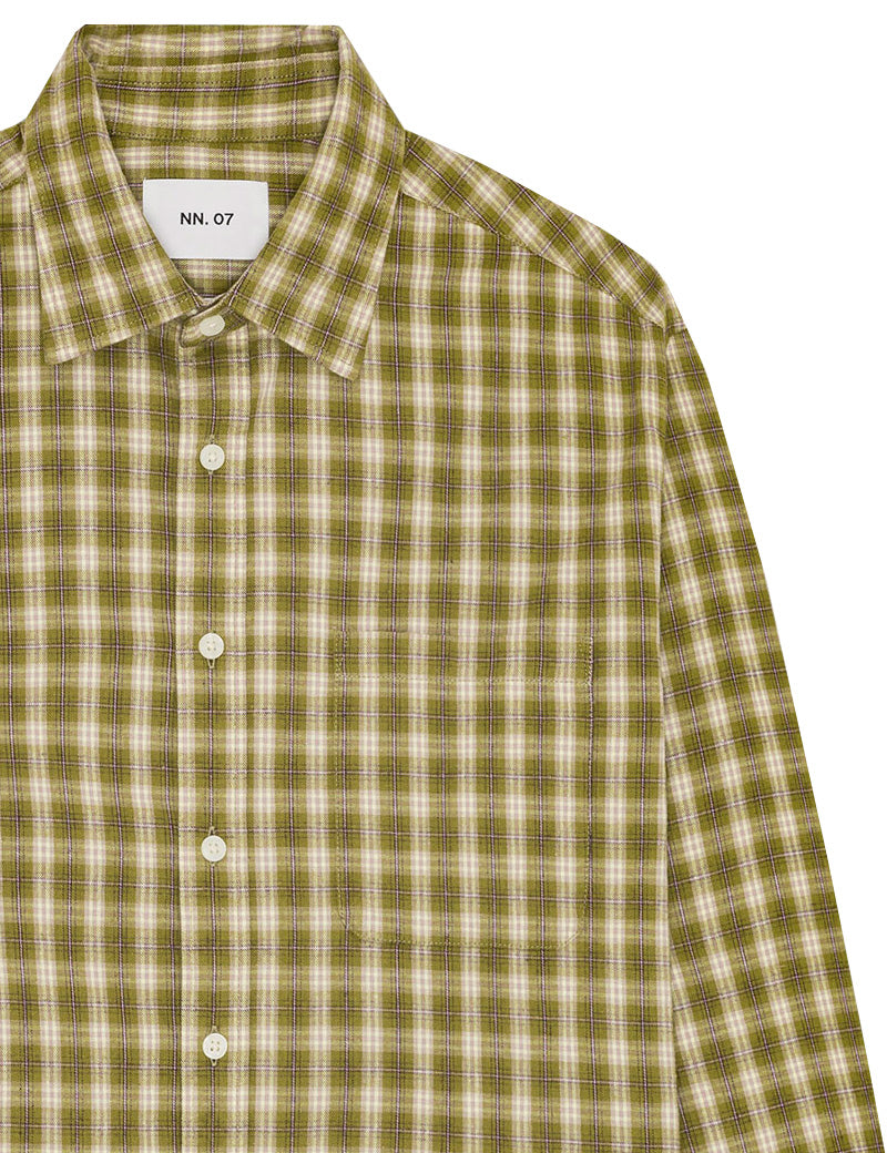 NN07 DEON FLANNEL SHIRT MOSS CHECK