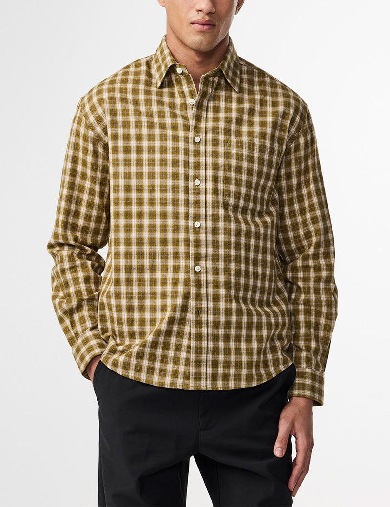 NN07 DEON FLANNEL SHIRT MOSS CHECK