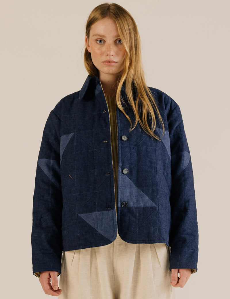 Sideline Say Jacket Indigo Front
