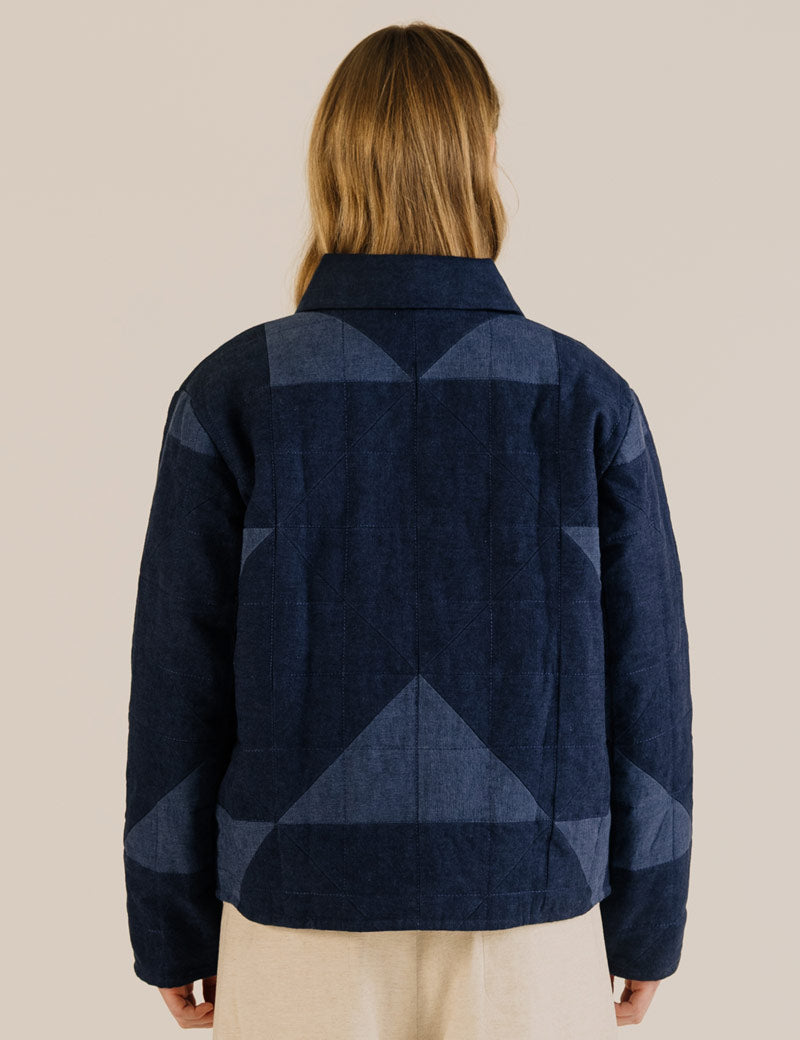 Sideline Say Jacket Indigo Back