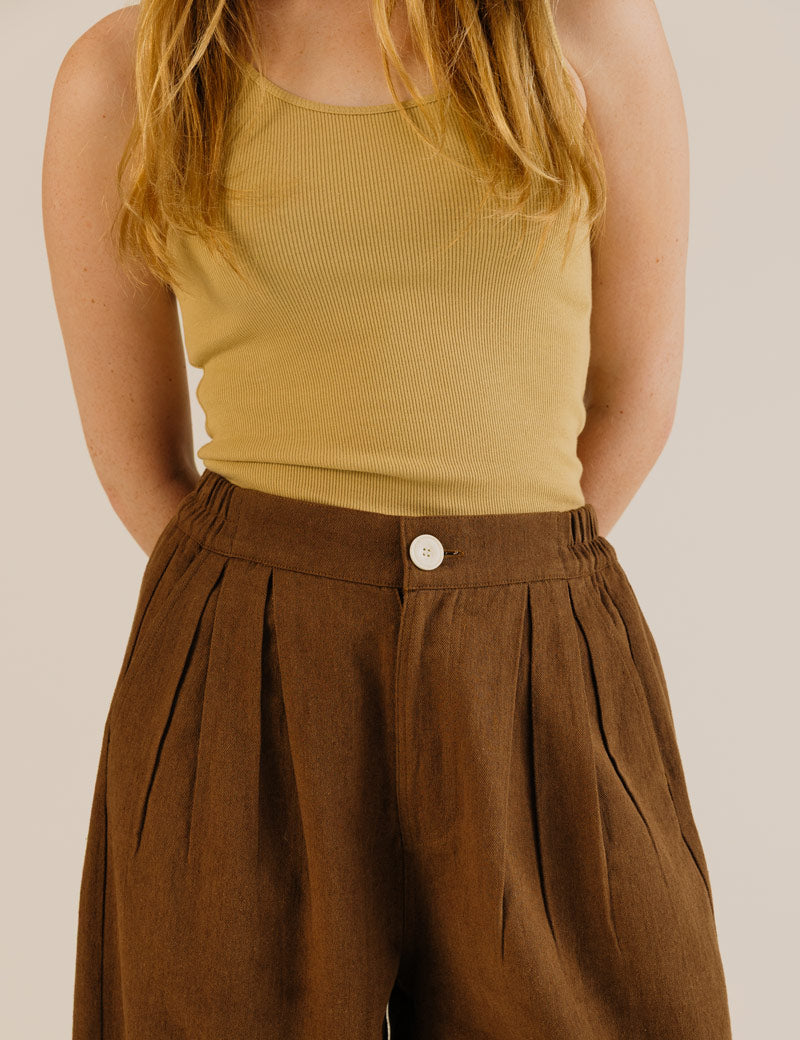 Sideline Leila Trousers Earth Waistband