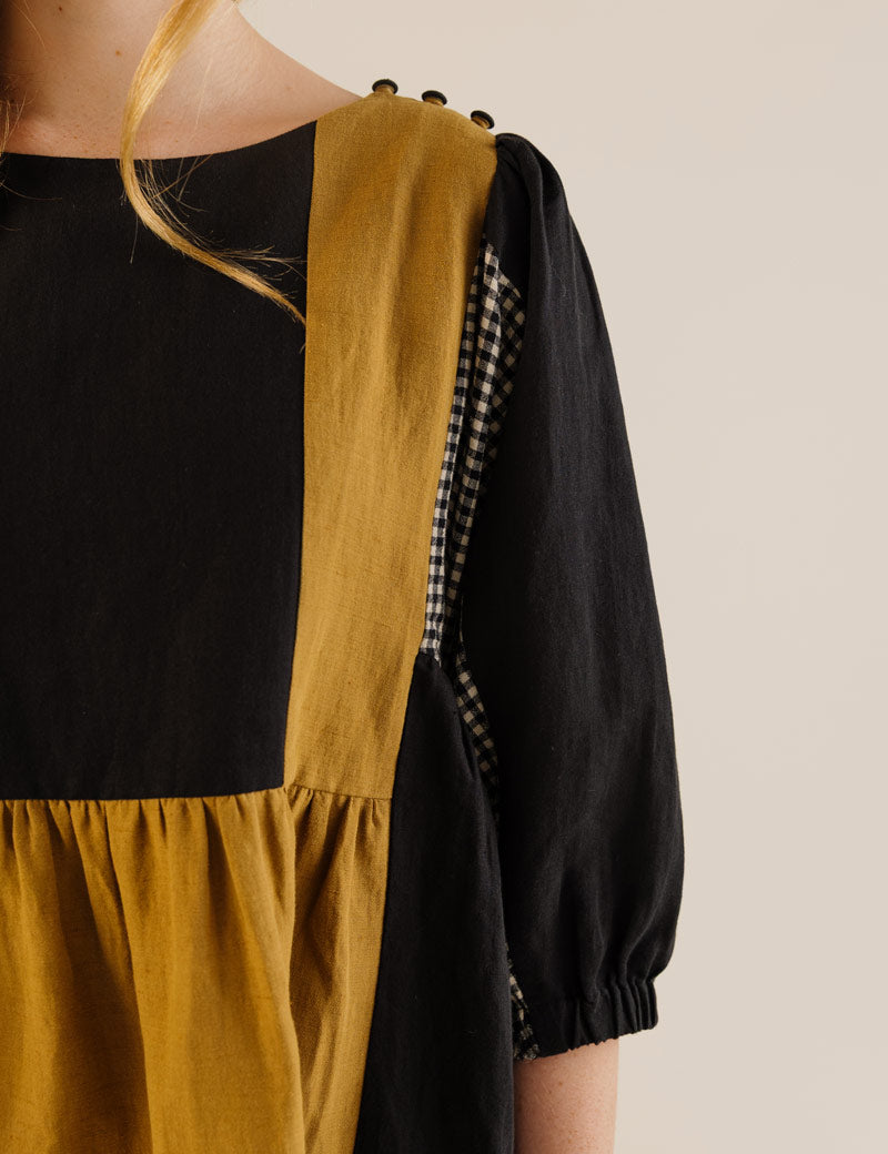 Sideline Winnie Dress Patchwork Shoulder Detail