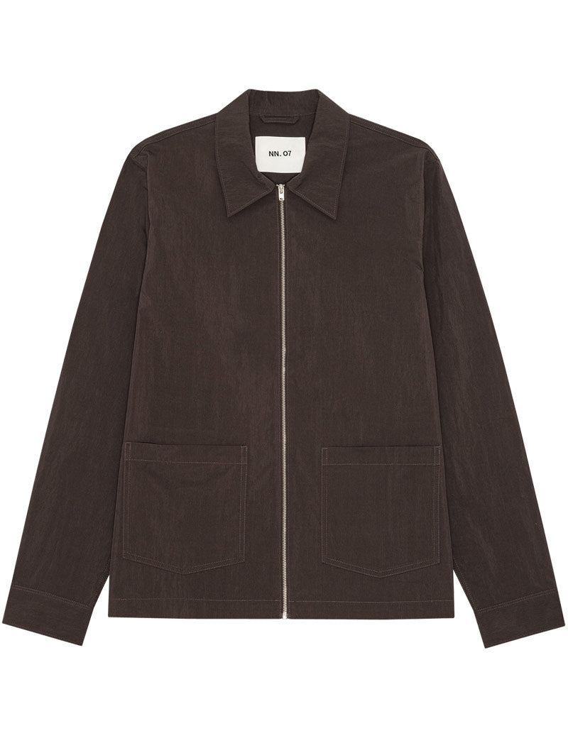 NN07 Virgil Poplin Hybrid Jacket Deep Truffle