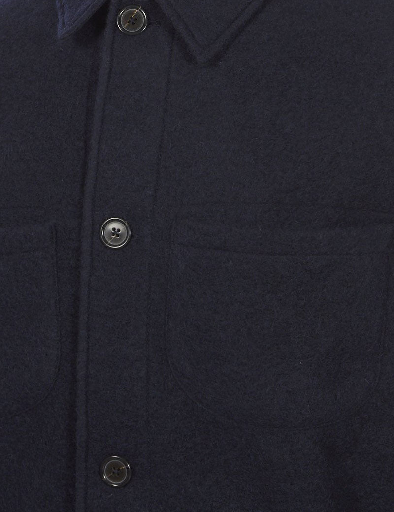 Universal Works Lumber Jacket Navy Wool Fleece