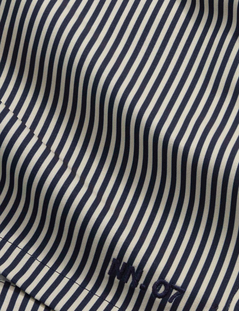 NN07 Holiday Shorts Navy Stripe Embroidered Logo