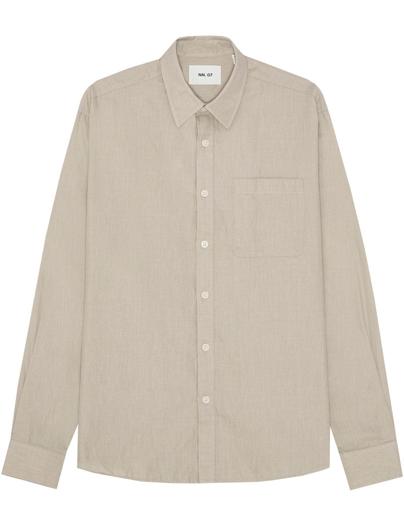NN07 Deon Chambray Shirt Desert Khaki