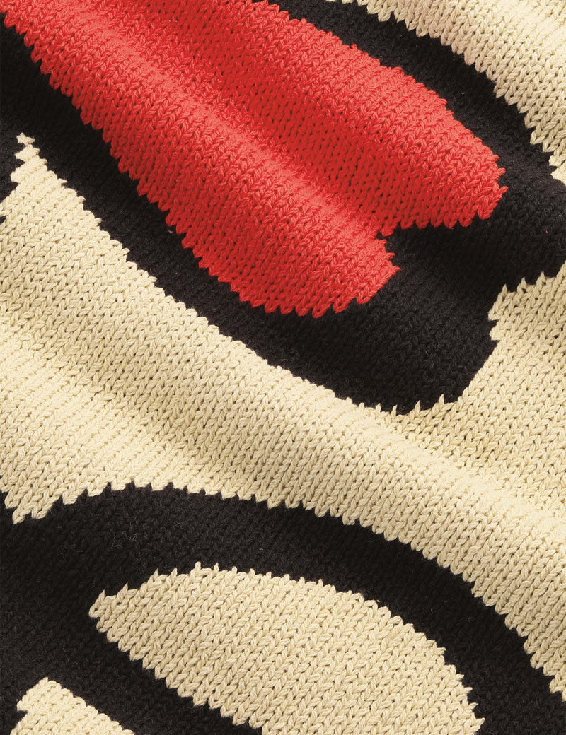 NN07 Todd Intarsia Sweater Ecru Knit Detail