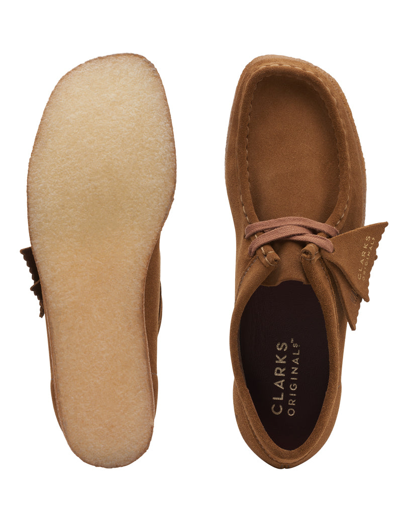 Clarks Originals Wallabee Cola Suede Women's Sole & Top View