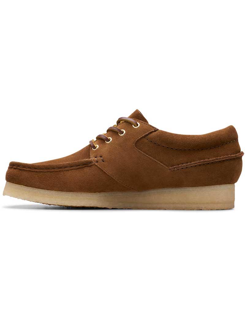CLARKS ORIGINALS WALLABEE BOAT SHOE COLA SUEDE