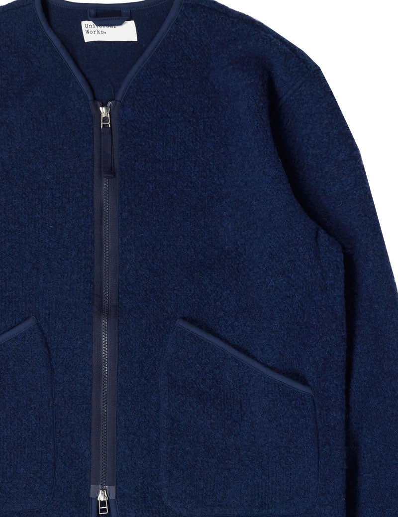Universal Works Zip Liner Jacket Tibet Fleece Navy