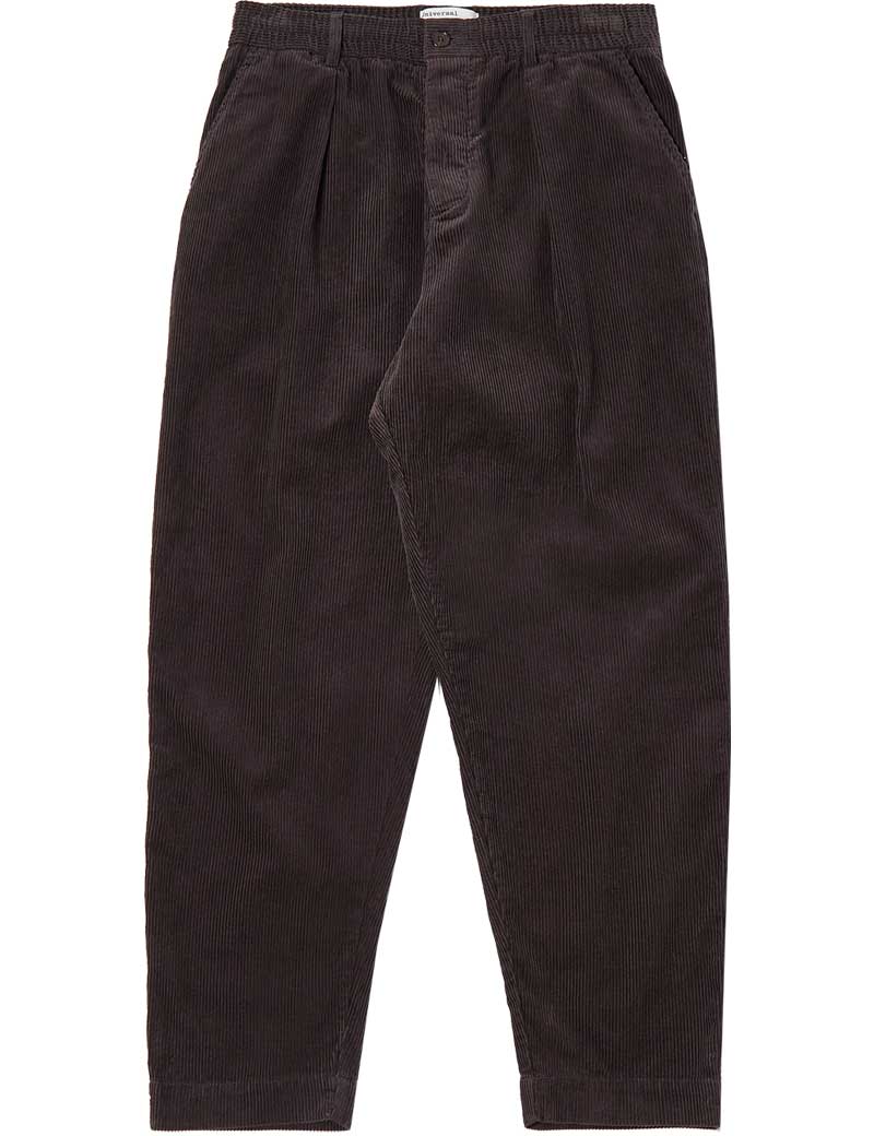 UNIVERSAL WORKS PLEATED CORD TRACK PANT LICORICE