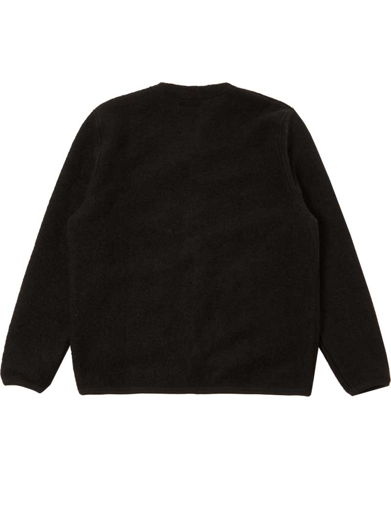Universal Works Cardigan Black Wool Fleece