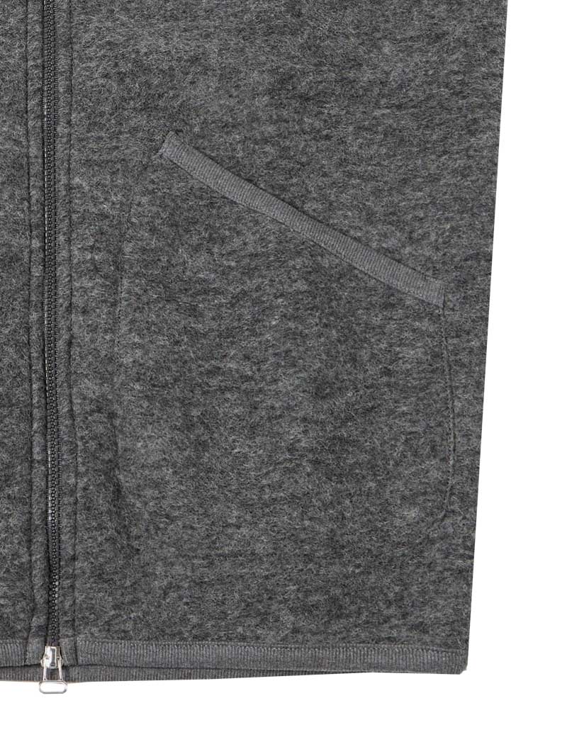Universal Works Zip Waistcoat Grey Marl Wool Fleece