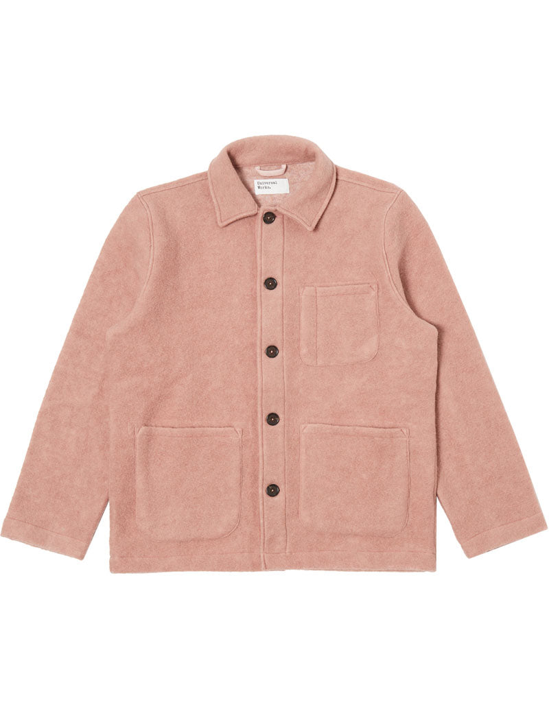 UNIVERSAL WORKS FIELD JACKET PINK WOOL FLEECE