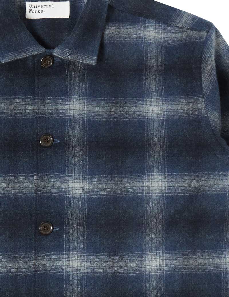 Universal Works Easy Overshirt Navy Check