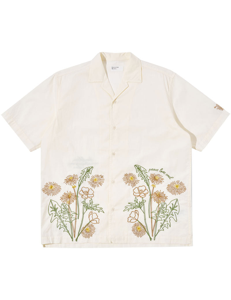 Universal Works X Flower Mountain Minari Shirt Broadcloth Ecru