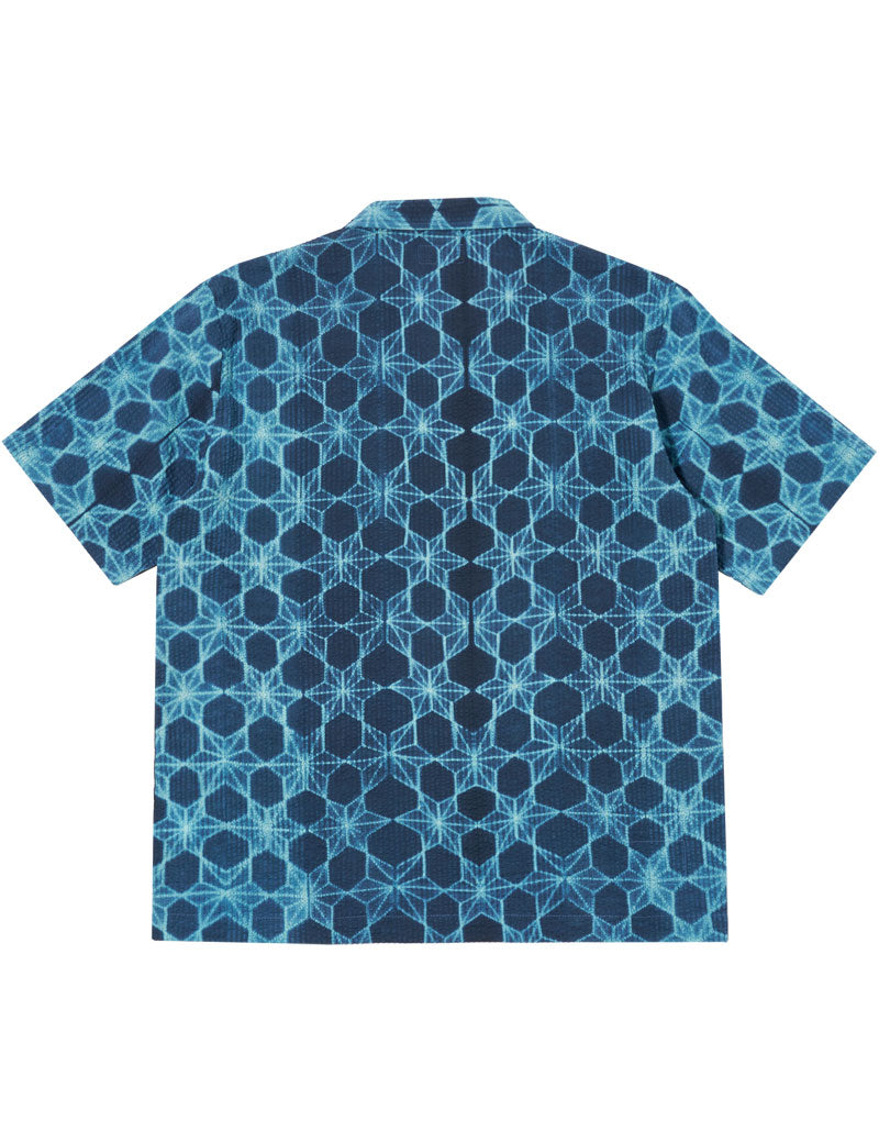 Universal Works Road Shirt Needle Tye N Dye Indigo