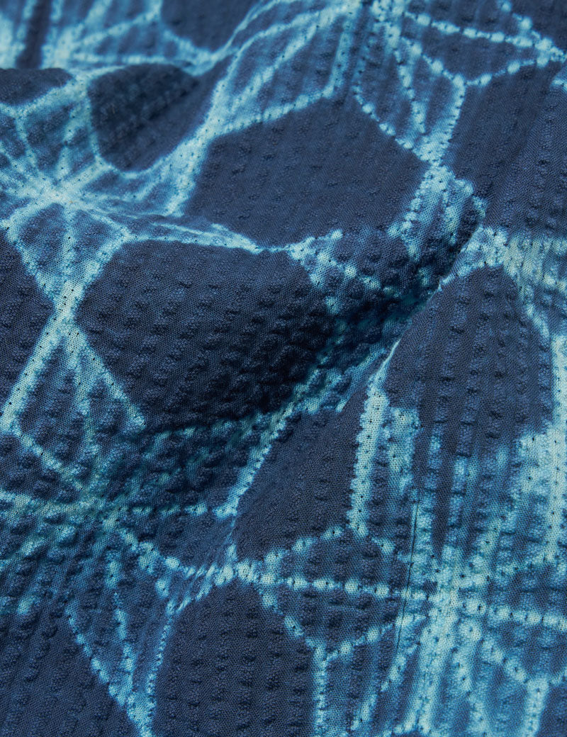 Universal Works Road Shirt Needle Tye N Dye Indigo