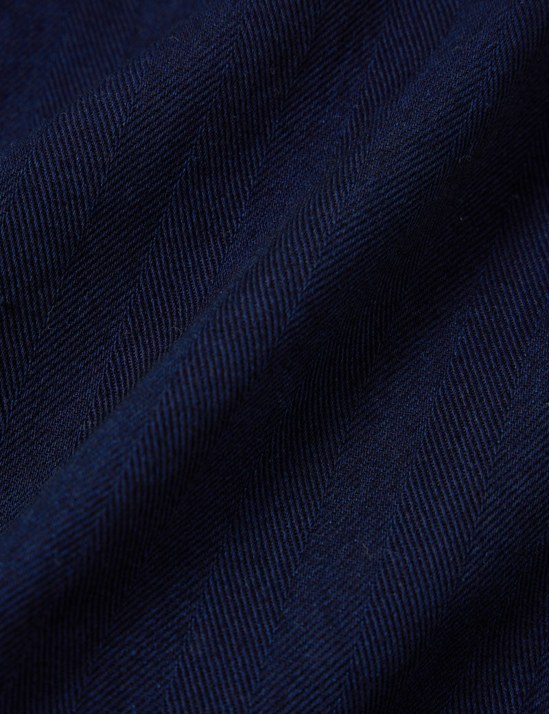 Universal Works Kyoto Work Jacket Herringbone Rec Indigo