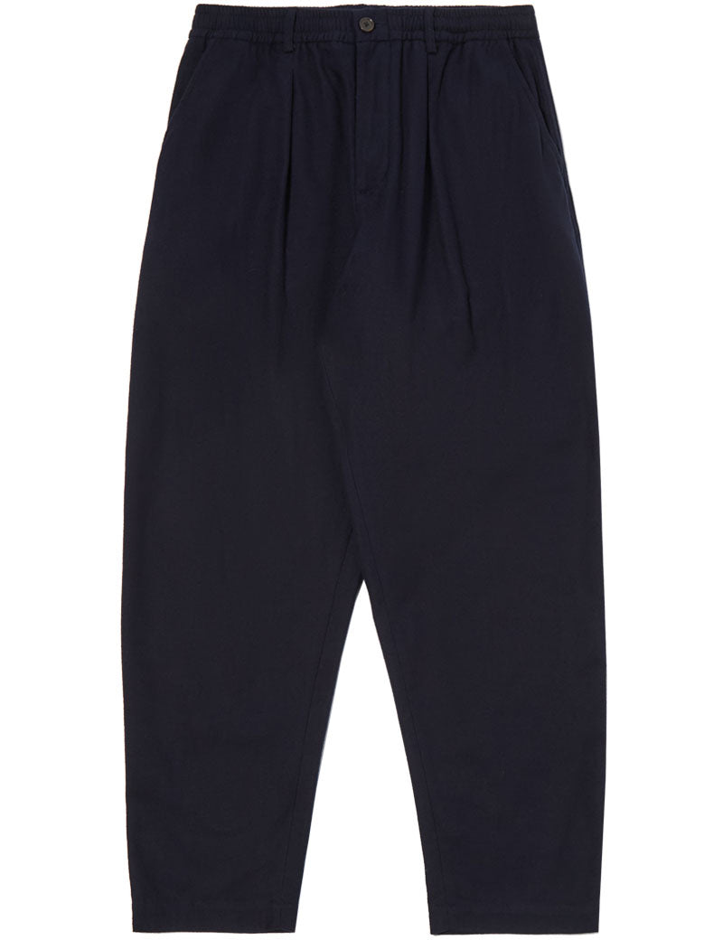 Universal Works Pleated Track Pant Brushed Moleskin Navy
