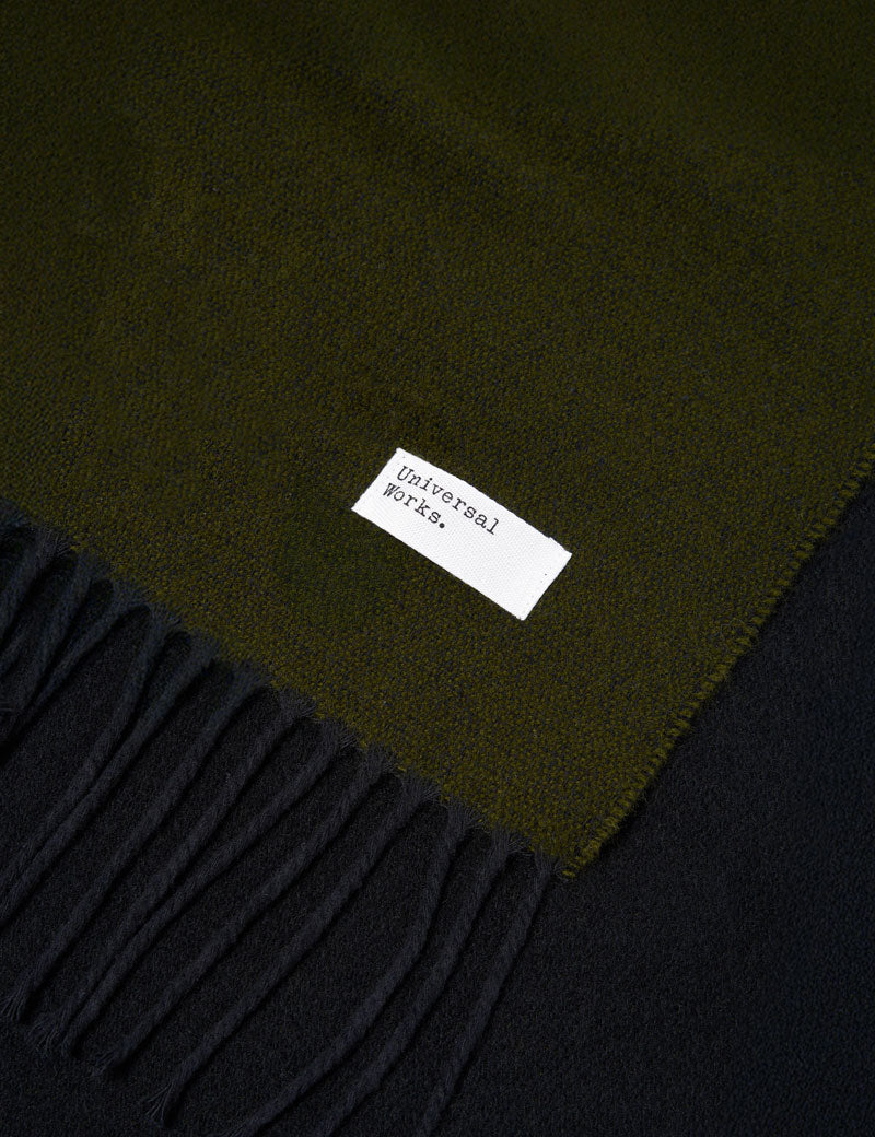 Universal Works Scarf Double Sided Green Black
