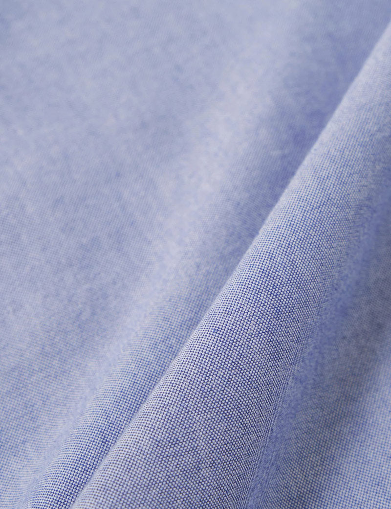 Universal Works Oxford Shirting Road Trip Shirt Blue Fabric Detail