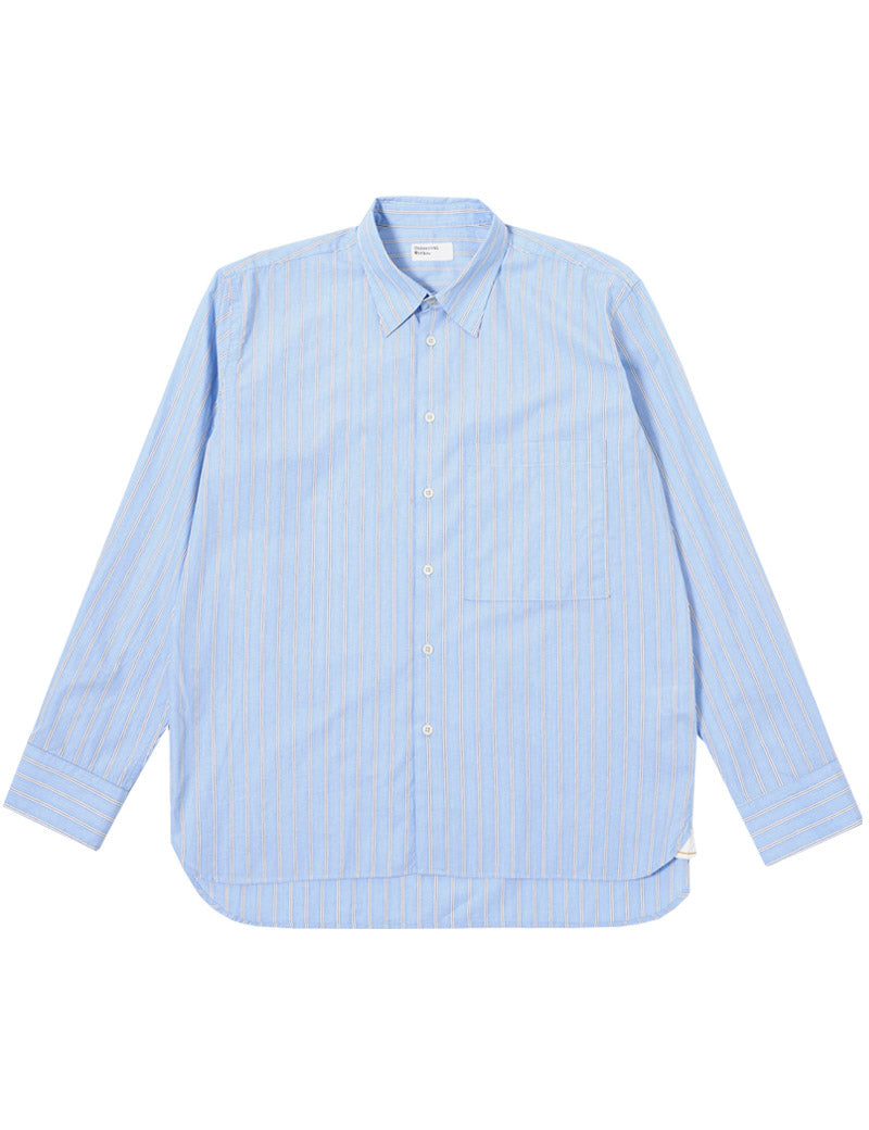 Universal Works Square Pocket Shirt Stripe Blue Front