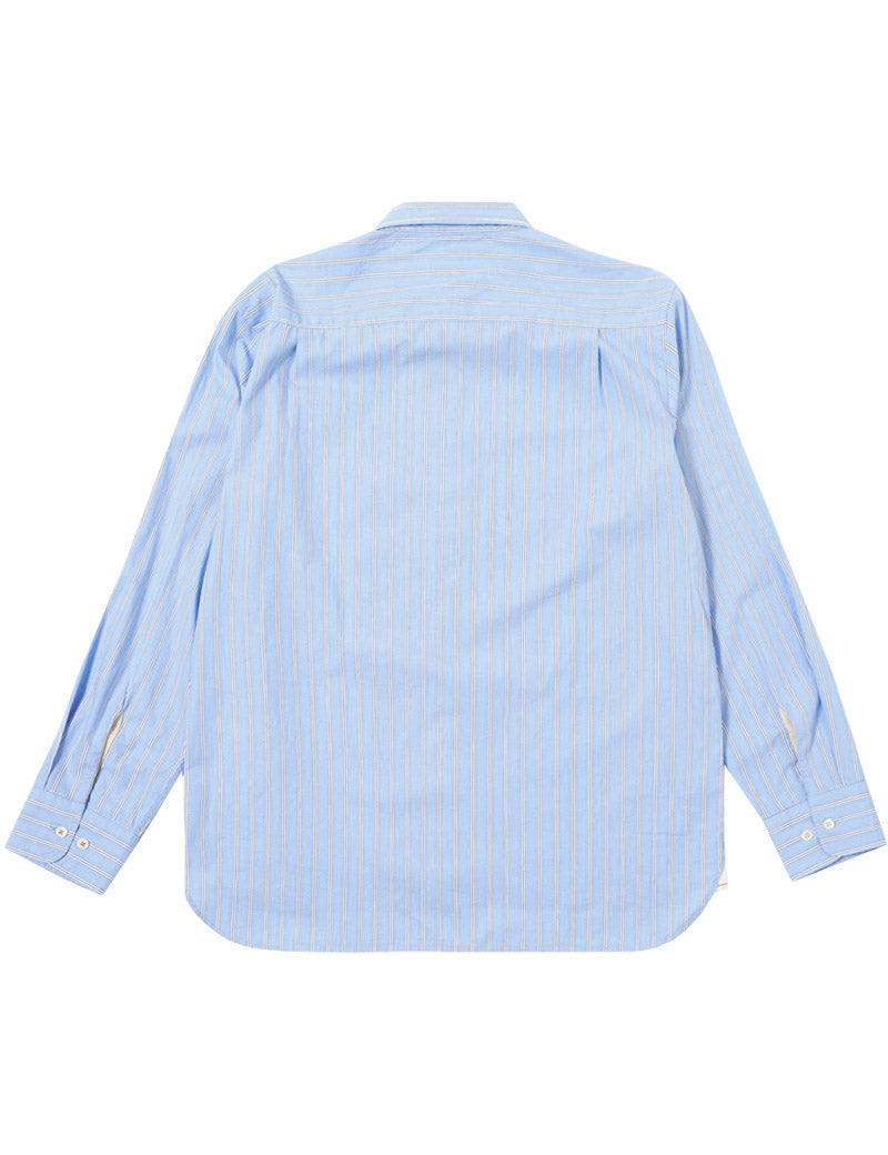 Universal Works Square Pocket Shirt Stripe Blue Back