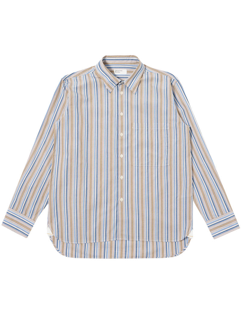 Universal Works Square Pocket Shirt Multi Stripe Front