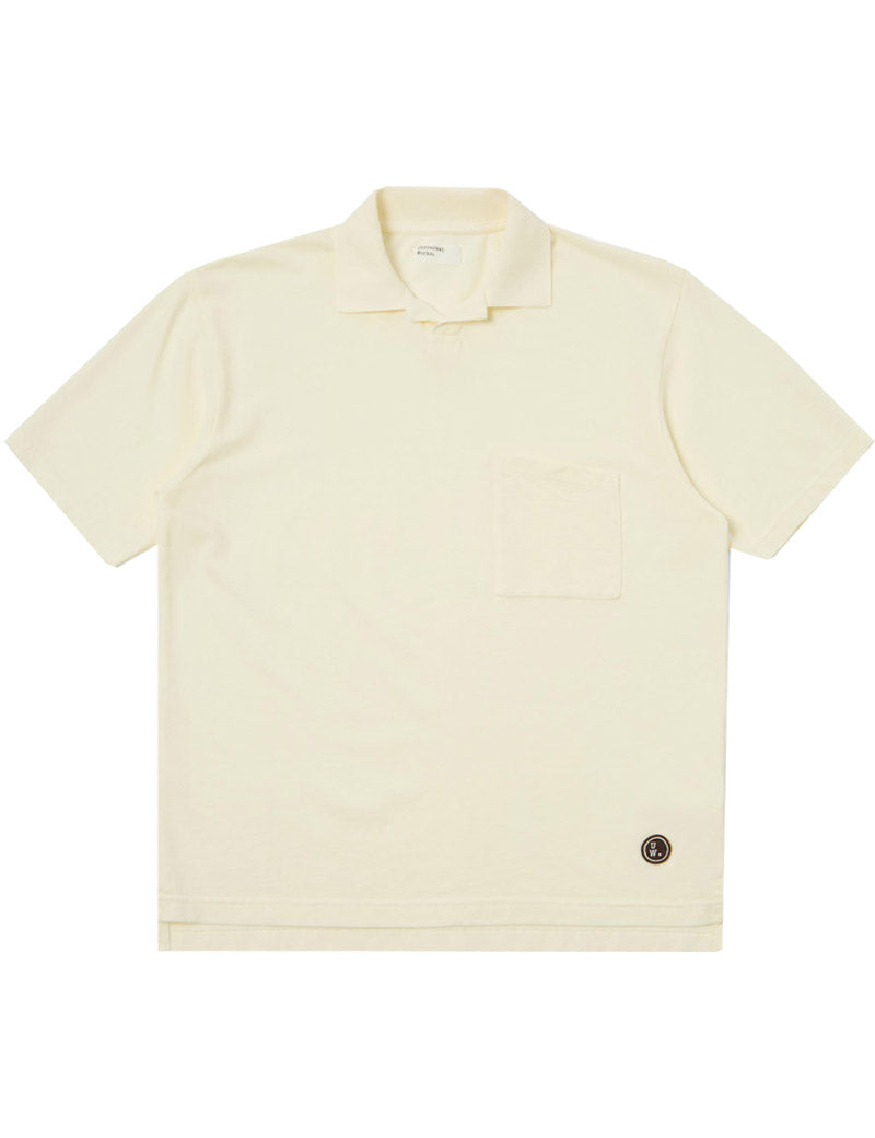 Universal Works Vacation Polo Ecru Piquet Front