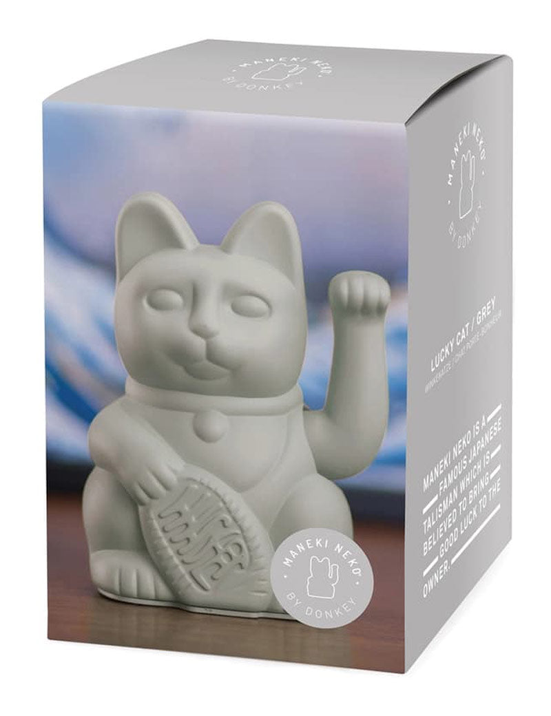 Donkey Lucky Cat Grey Maneki Neko Boxed
