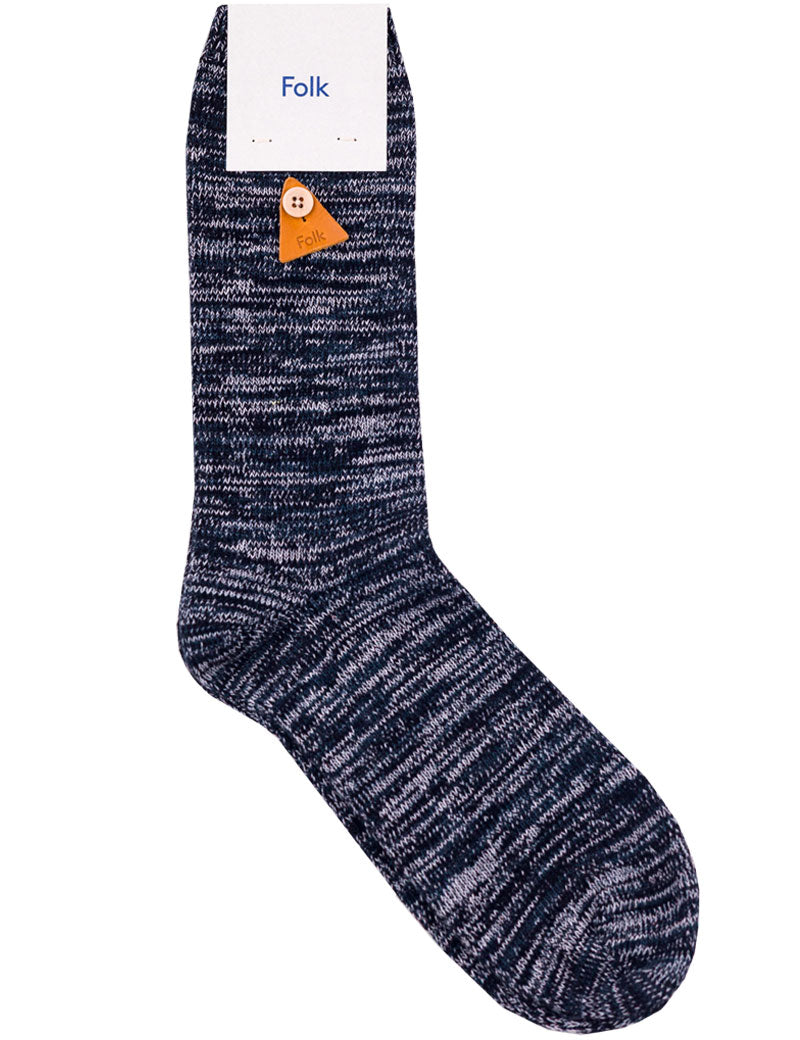 Folk Melange Socks Black Mix
