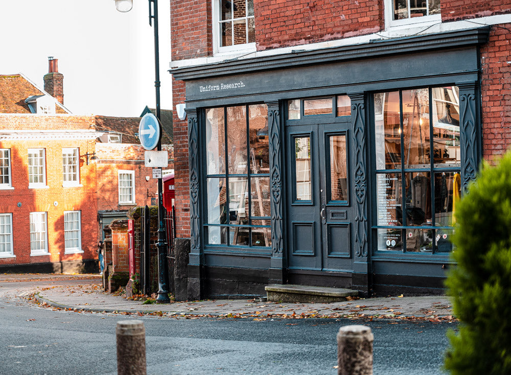 Exterior of our Uniform Research store in Woodbridge, Suffolk