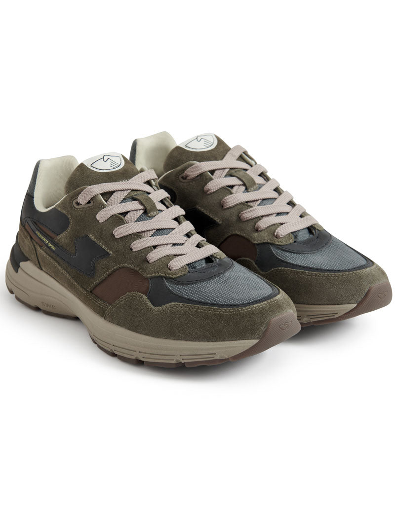 Stepney Workers Club Amiel S-Strike Trainers Geo-Merged Woodland