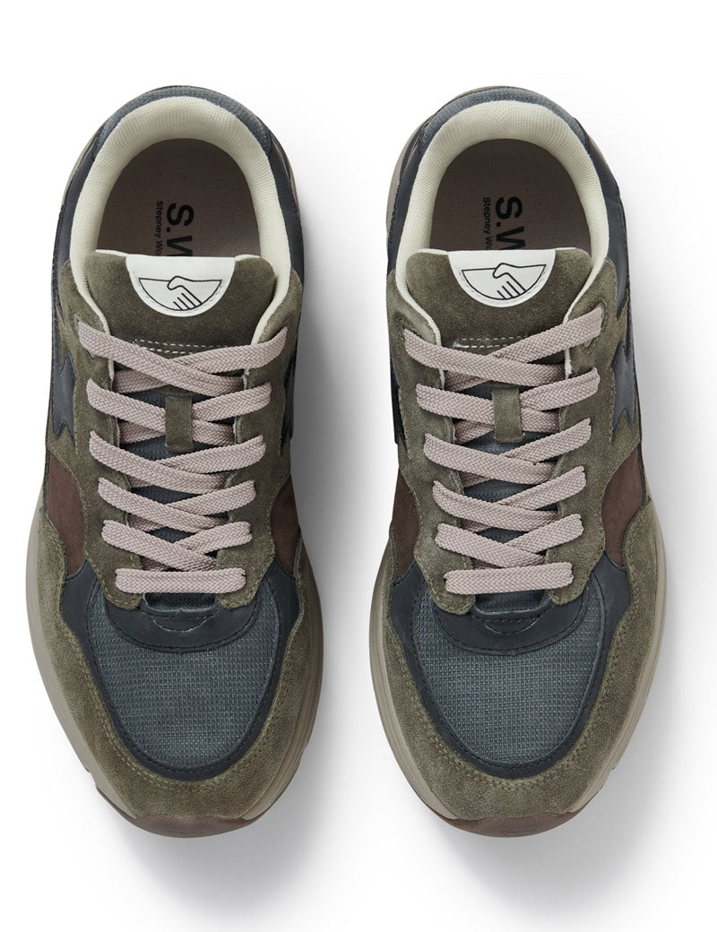 Stepney Workers Club Amiel S-Strike Trainers Geo-Merged Woodland
