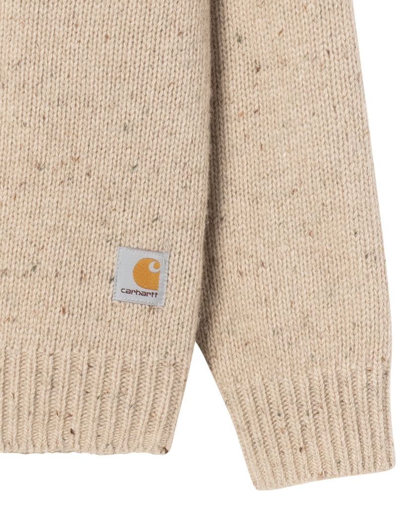 Carhartt Wip Anglistic Lambswool Sweater Speckled Fleur De Sel