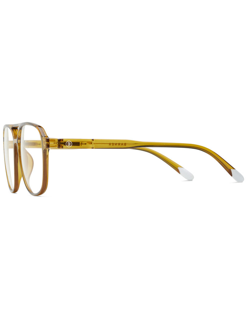 Barner Brad Blue Light Reading Glasses Glossy Ecru Olive