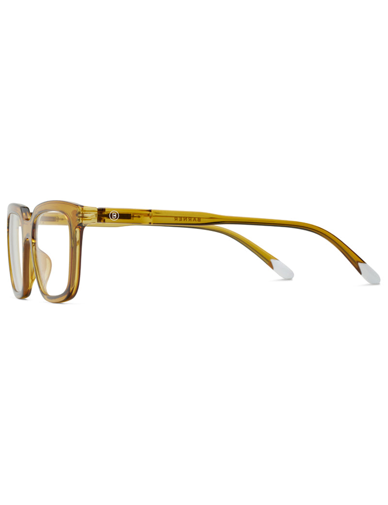 Barner Holly Blue Light Reading Glasses Glossy Ecru Olive Side View