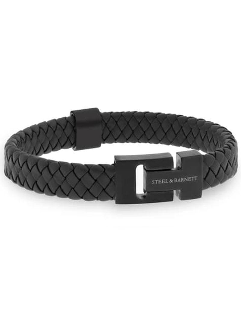 Steel & Barnett Harrison Leather Bracelet Black Edition