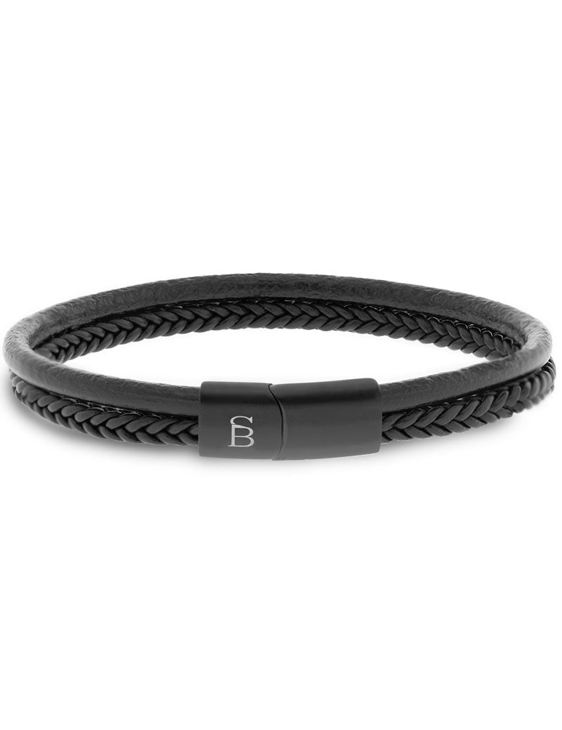 Steel & Barnett Denby Leather Bracelet Black Edition