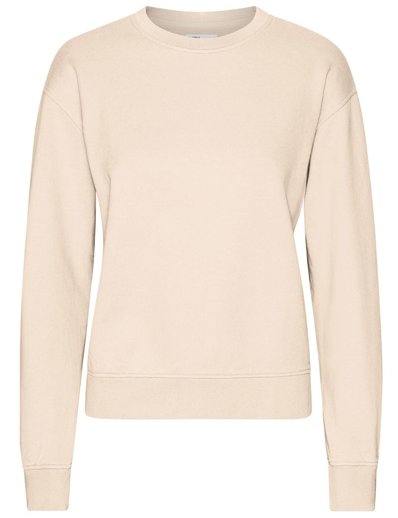 Colorful Standard Womens Classic Organic Crew Sweatshirt Ivory White