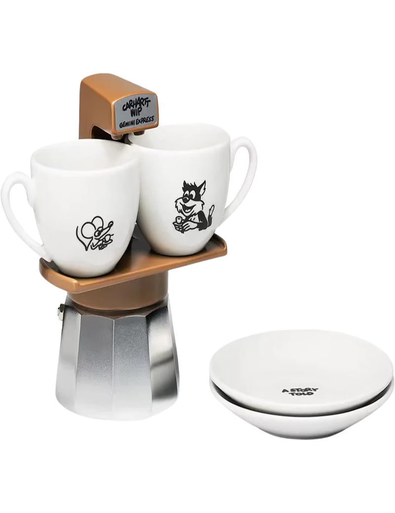 Carhartt WIP X Gemini Express Coffee Break Espresso Maker Aluminium Brown Front View